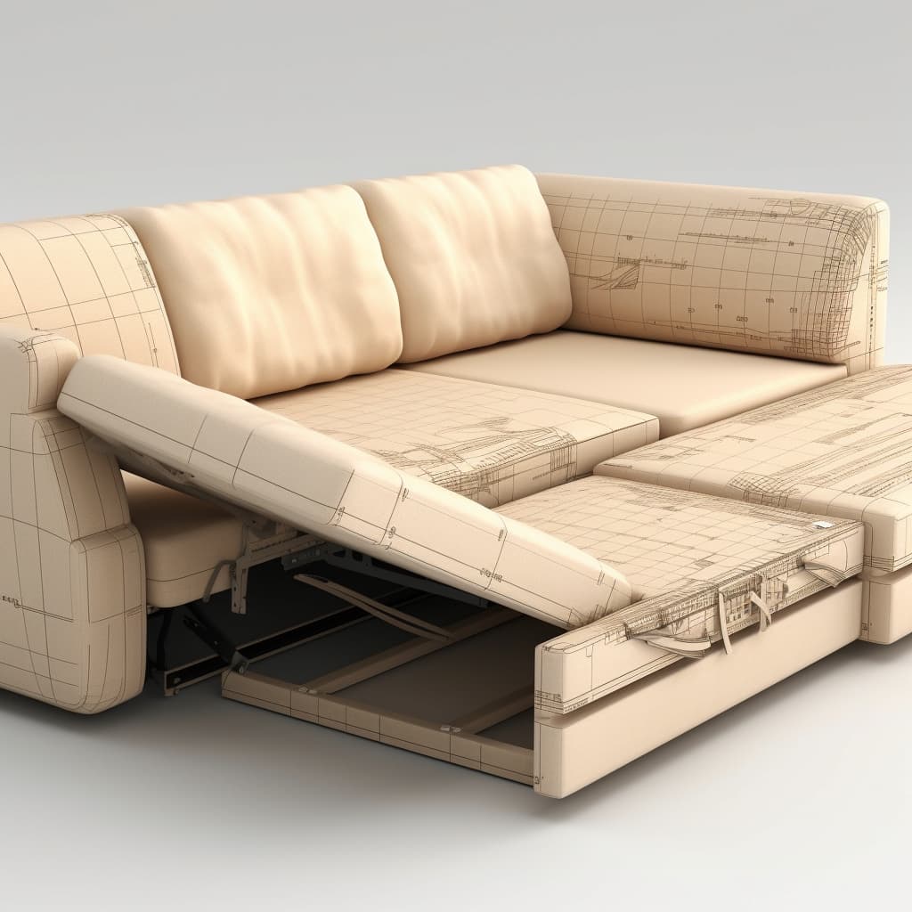 Изображение к статье "Выкатной механизм трансформации дивана"